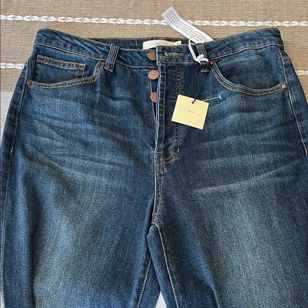 tgla Dark Blue Denim Jeans with cuffs- new - Picture 3 of 6